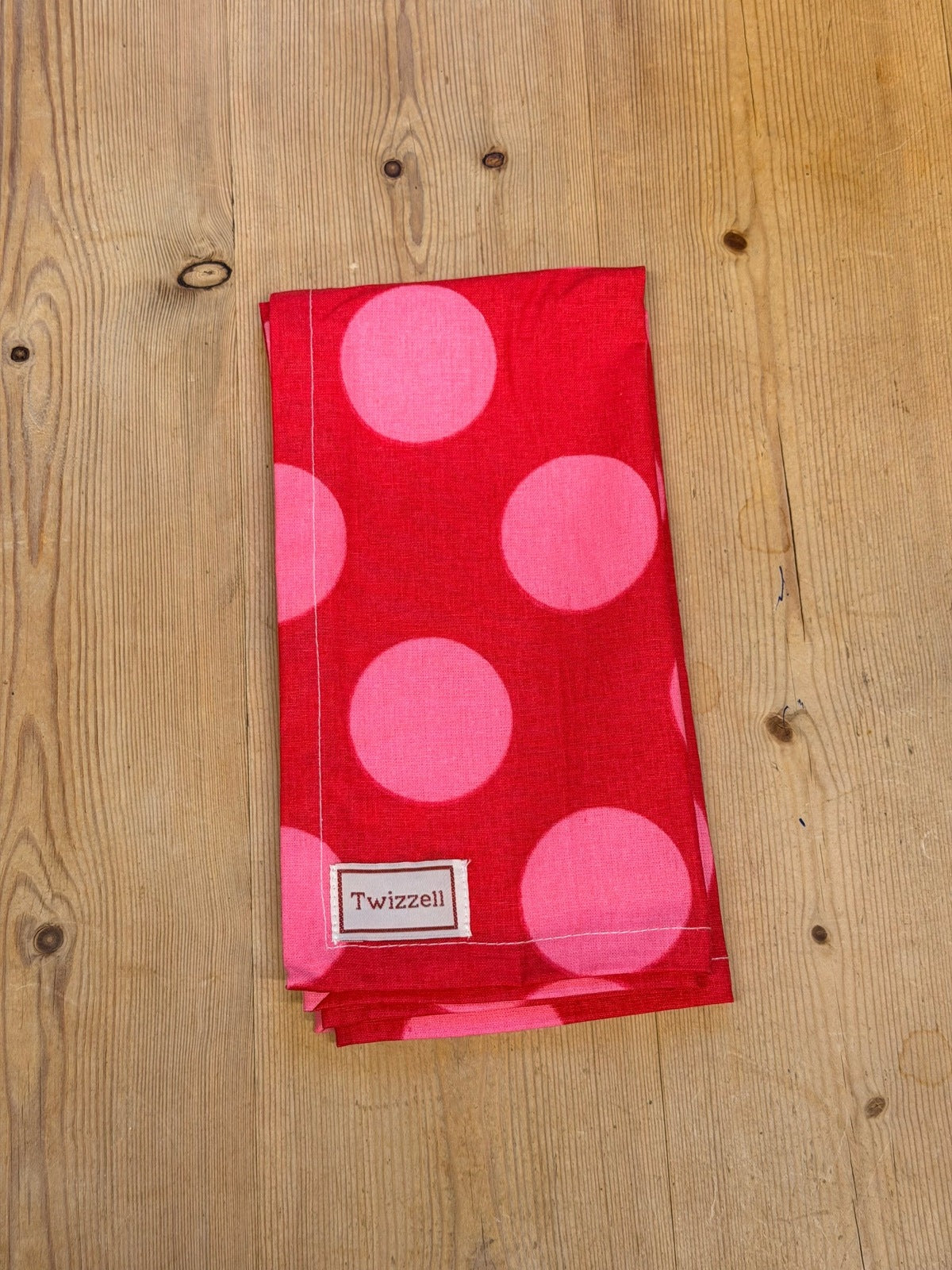 Red &amp; Pink Spot Napkin x 4