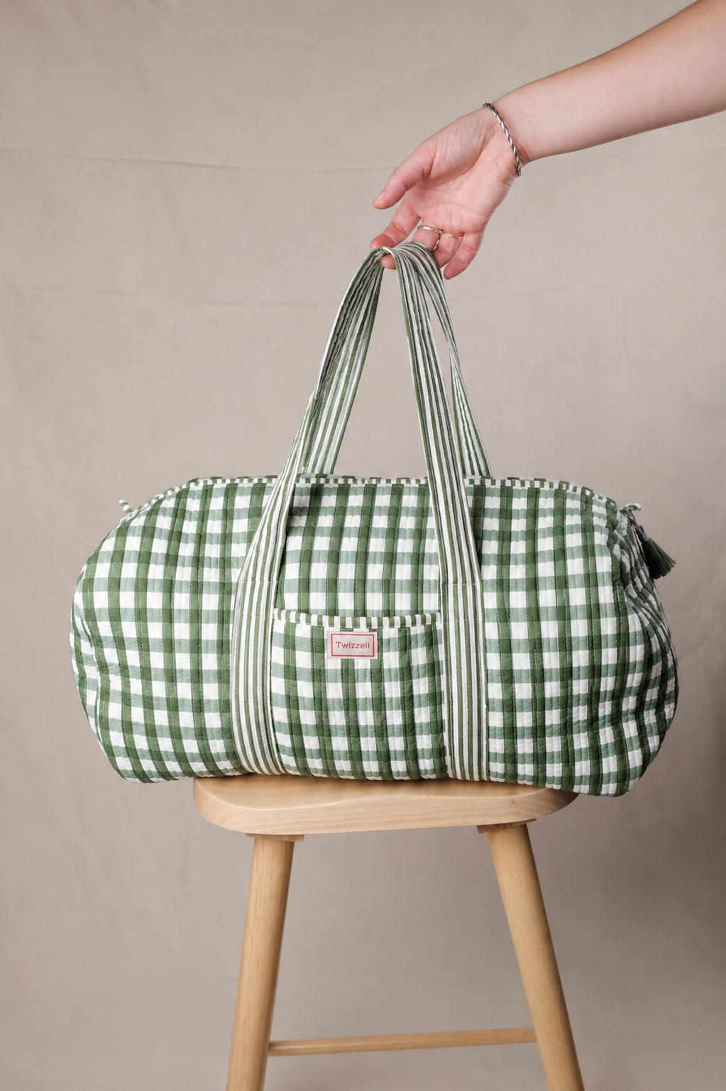 Weekend Bag - Green Gingham