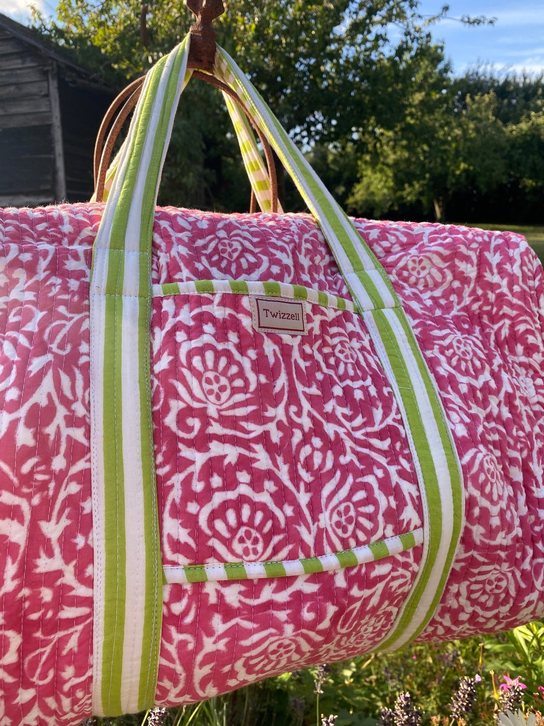 Indian Block Print Weekend Bag - Pink