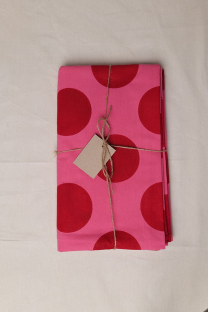 Pink with Red Spot Tablecloth