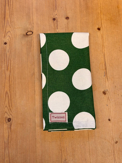 SECONDS Green &amp; White Spot Napkin x 4