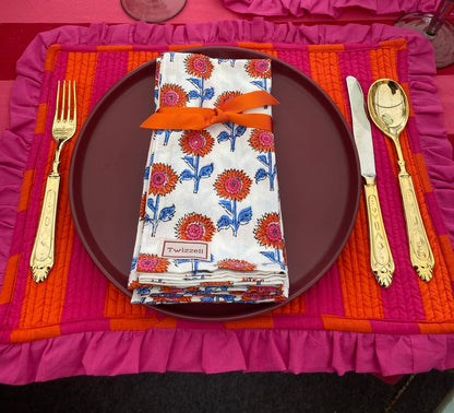 Pink and Orange Ruffle Placemat