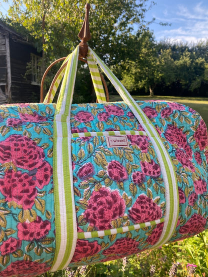 Indian Block Print Weekend Bag - Rose