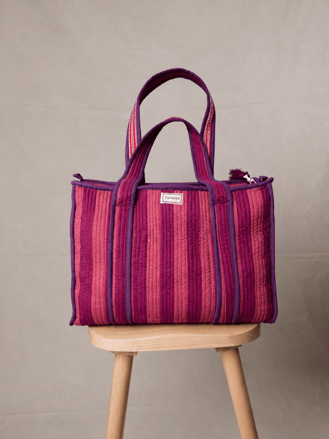 Day Bag - Burgundy Stripe