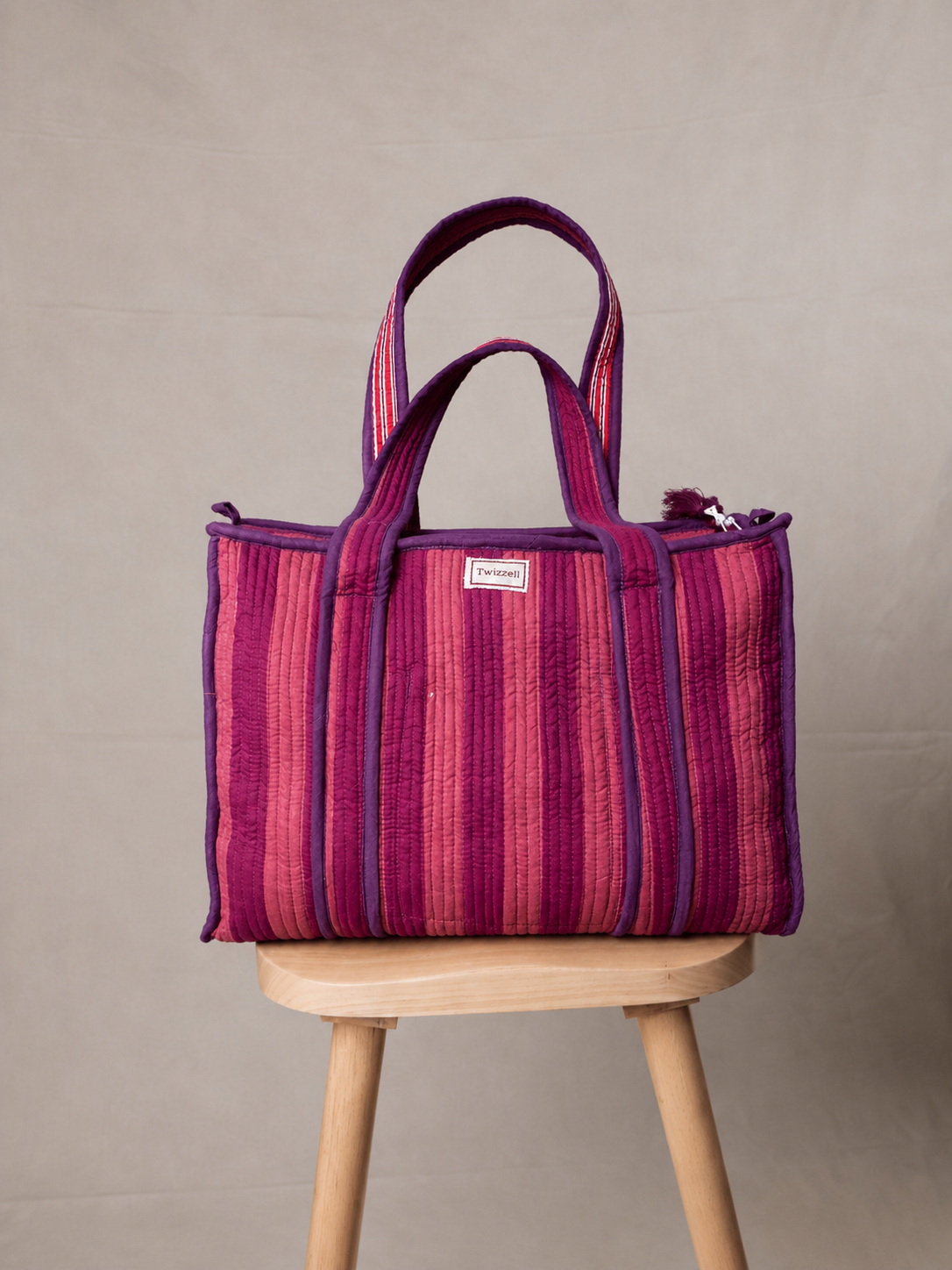 Day Bag - Burgundy Stripe