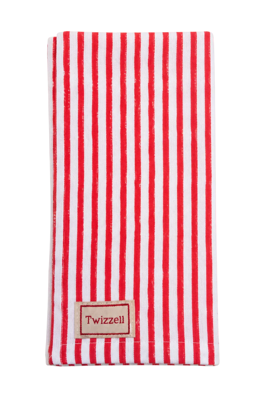 Red and White Pinstripe Napkin x 4