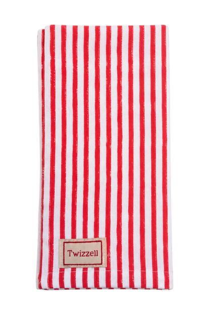 Red and White Pinstripe Napkin x 4