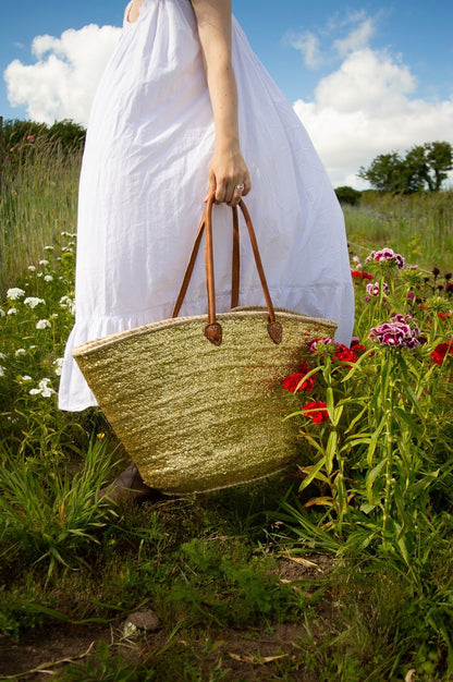 Large Gold Sequin Basket
