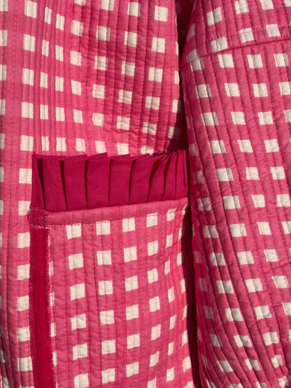 Skye Sailor Collar Reversible Jacket - Pink Gingham