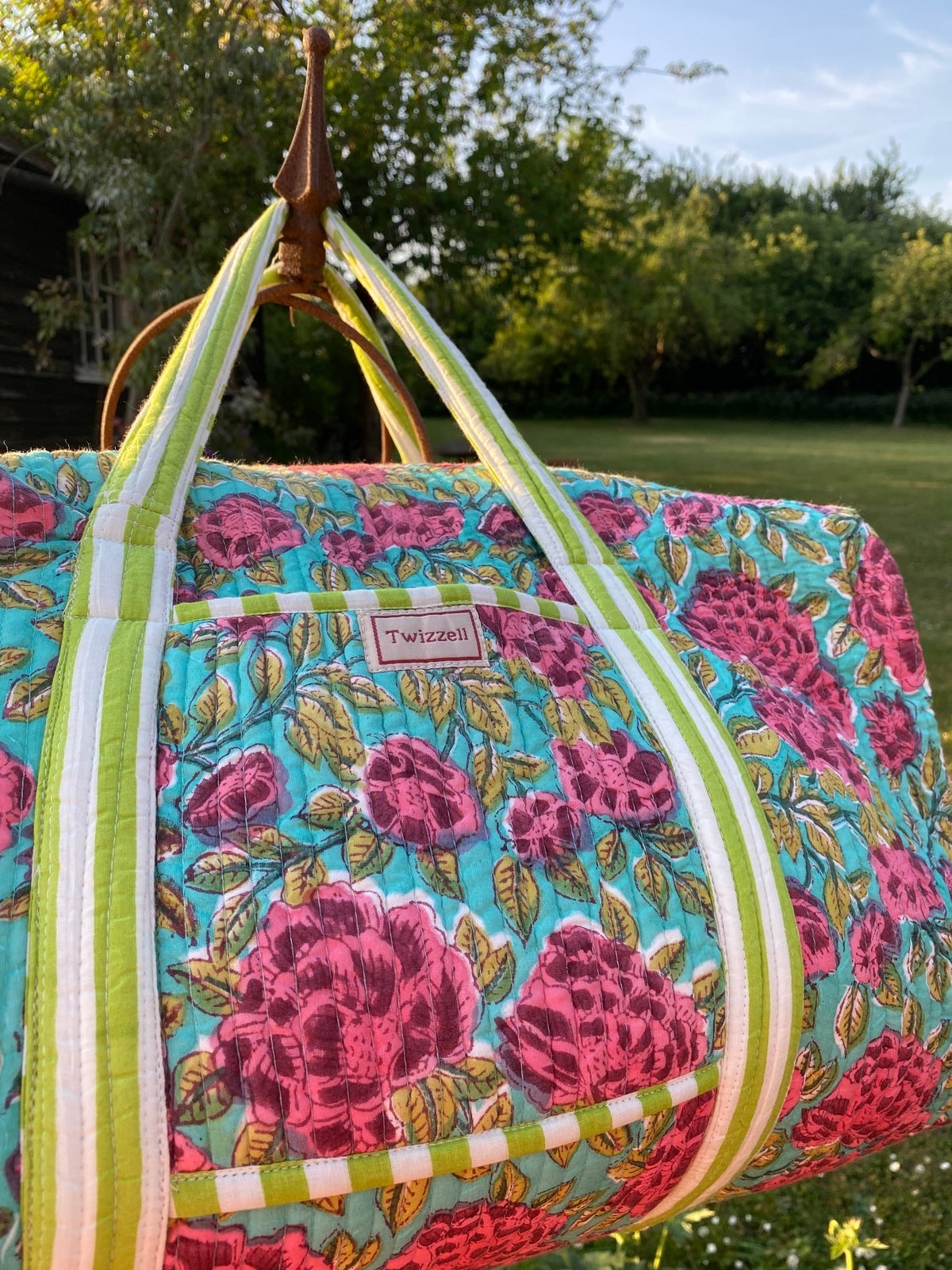 Indian Block Print Weekend Bag - Rose