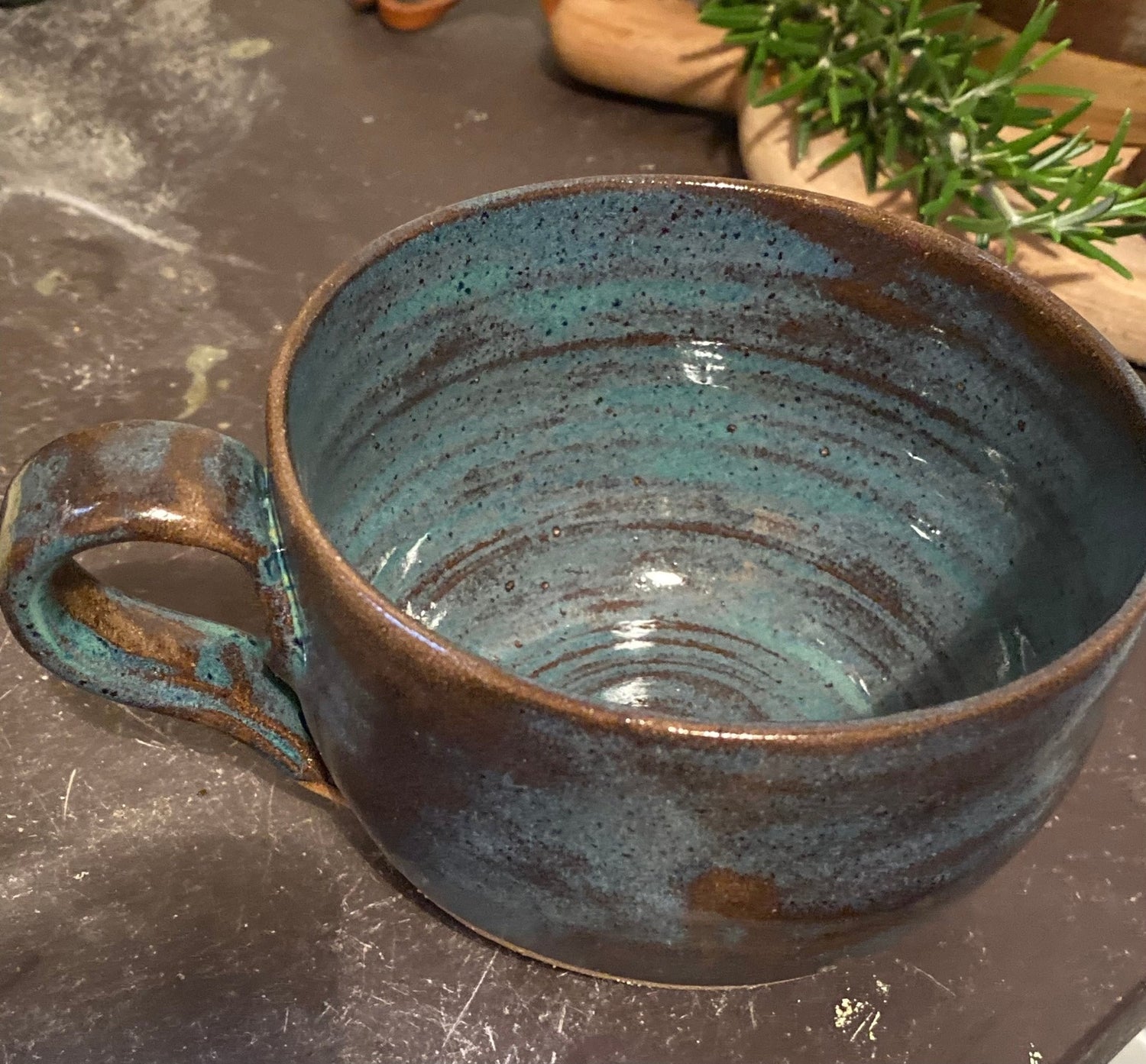 Big Huggy Mugs - Dark Chocolate and Blue