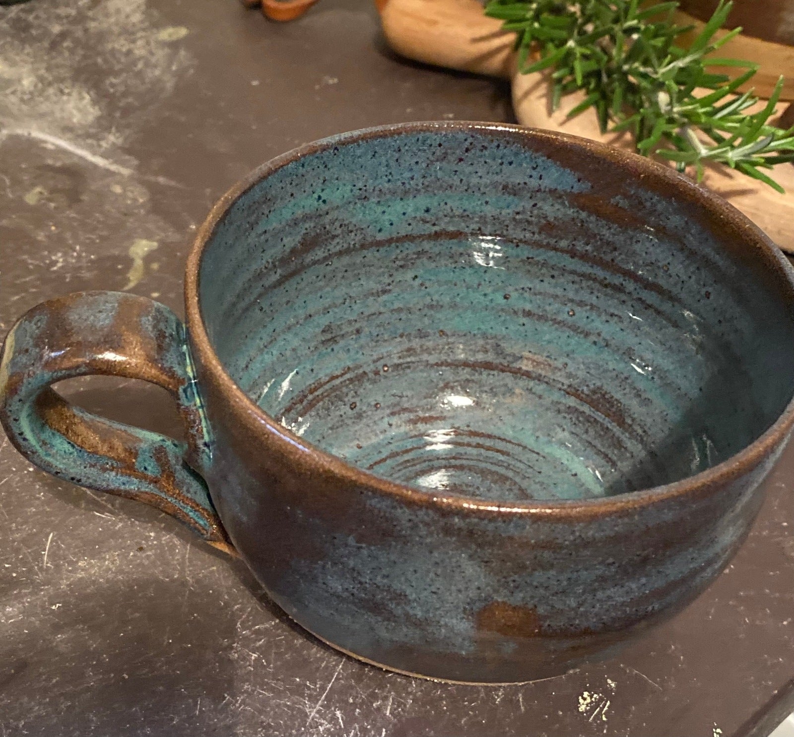 Big Huggy Mugs - Dark Chocolate and Blue