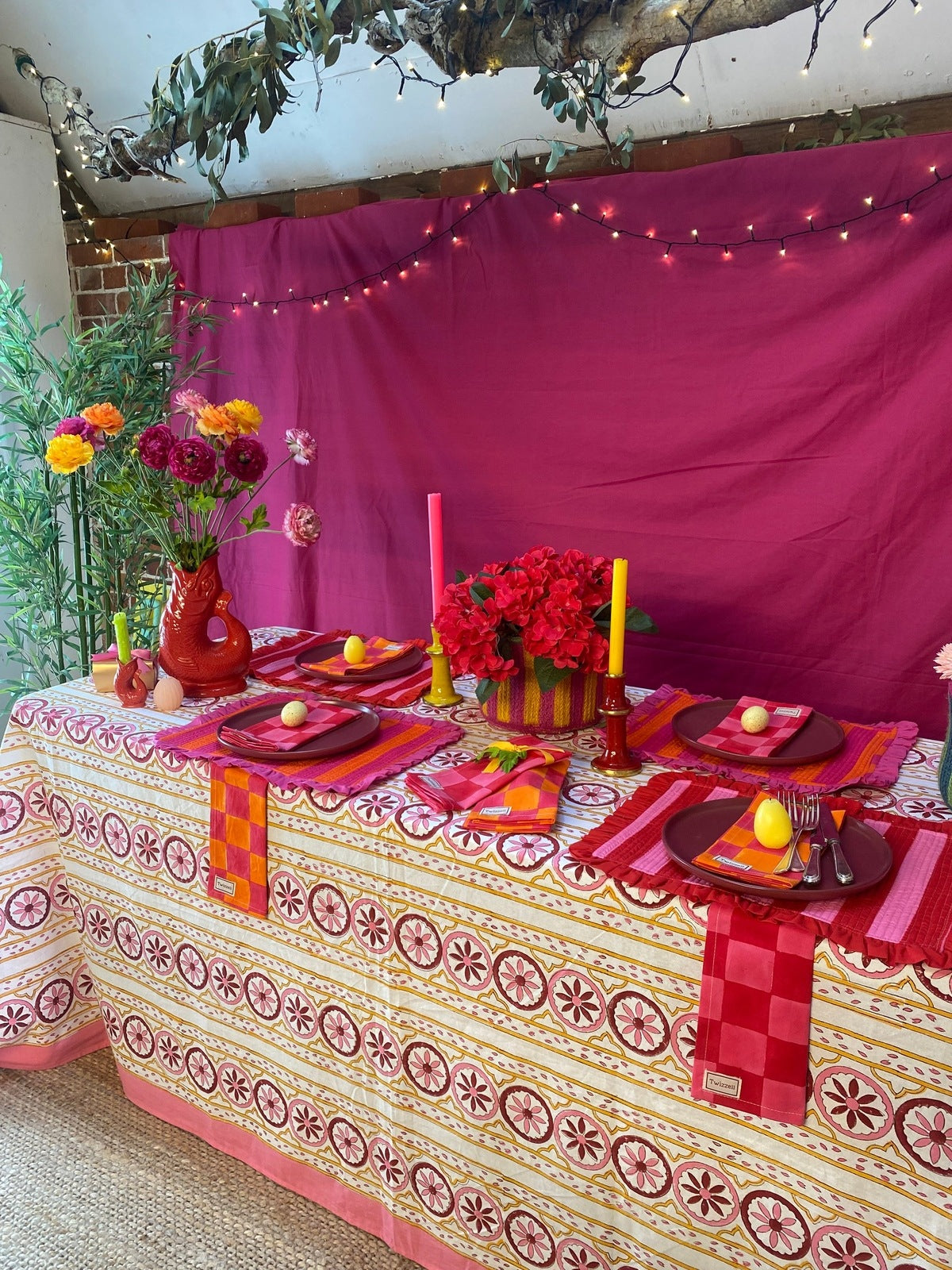 Pink and Red Ruffle Placemat