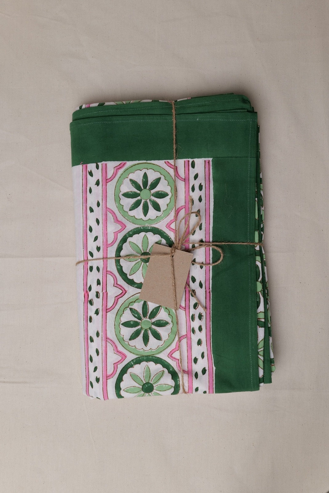 Sicilian Tablecloth - Pink and Green