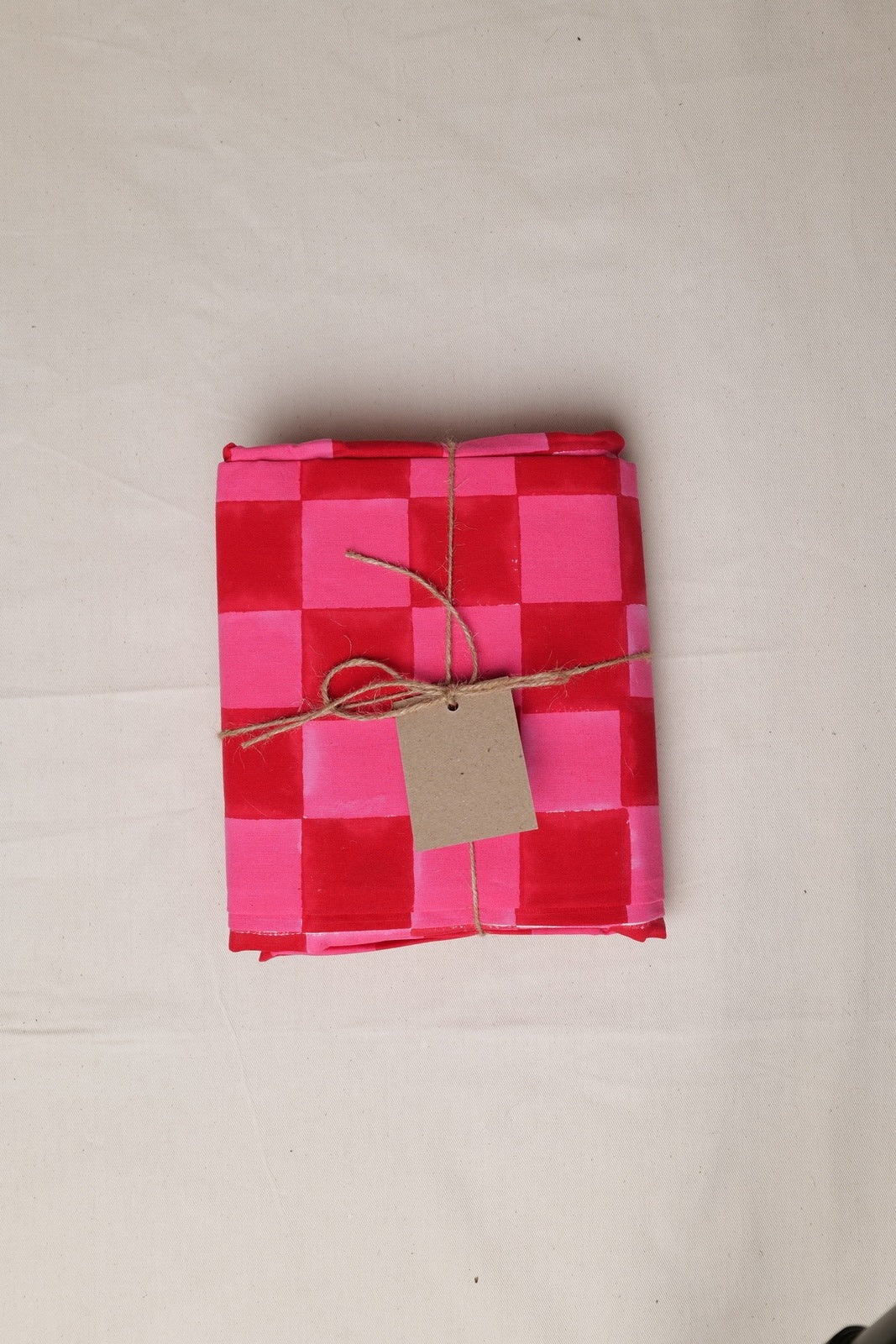 Pink and Red Checkerboard Tablecloth