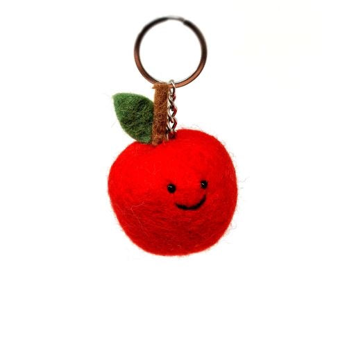 Apple Pure Wool Felt Keyring