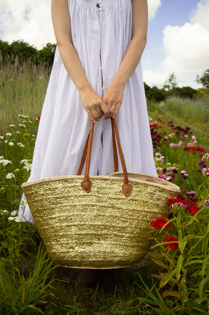 Large Gold Sequin Basket