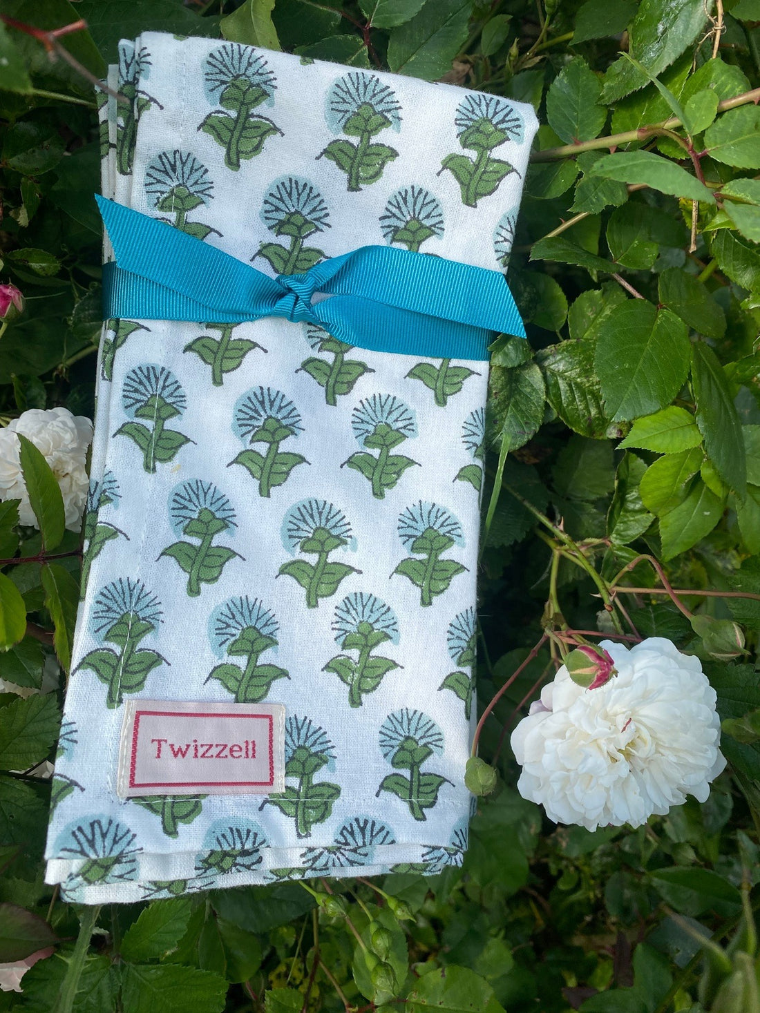 Indian Block Print Napkins Set of 4 - Mini Blue