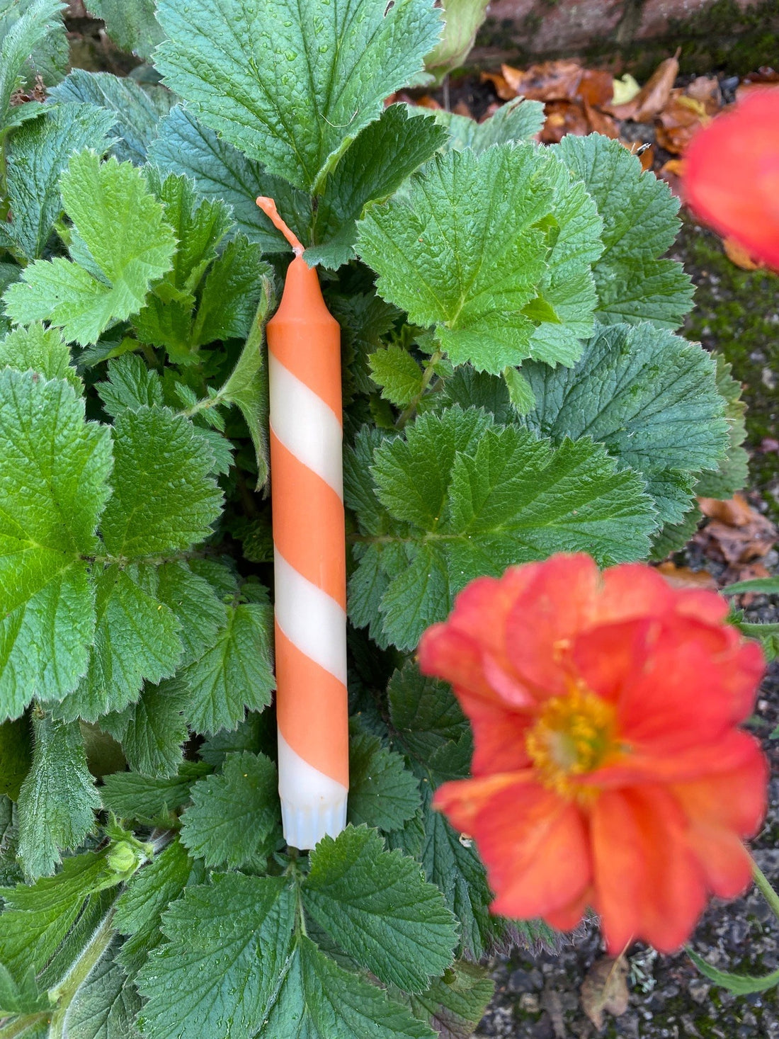 Orange and Cream Helter Skelter Candle