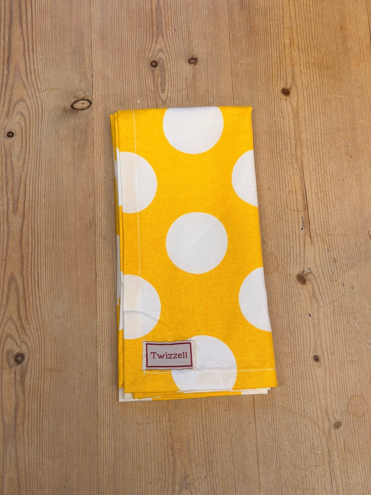 Yellow &amp; White Spot Napkin x 4