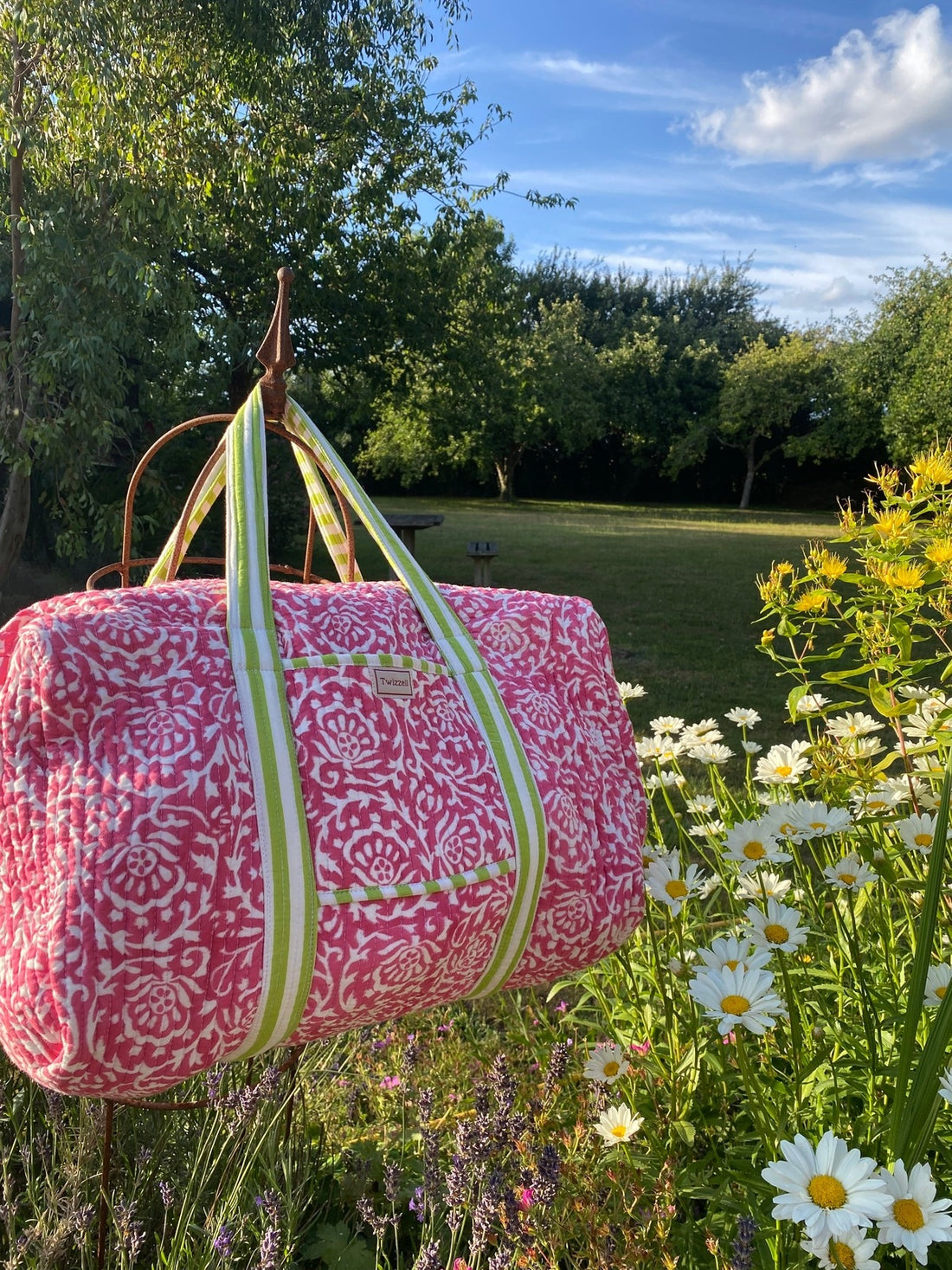 Indian Block Print Weekend Bag - Pink
