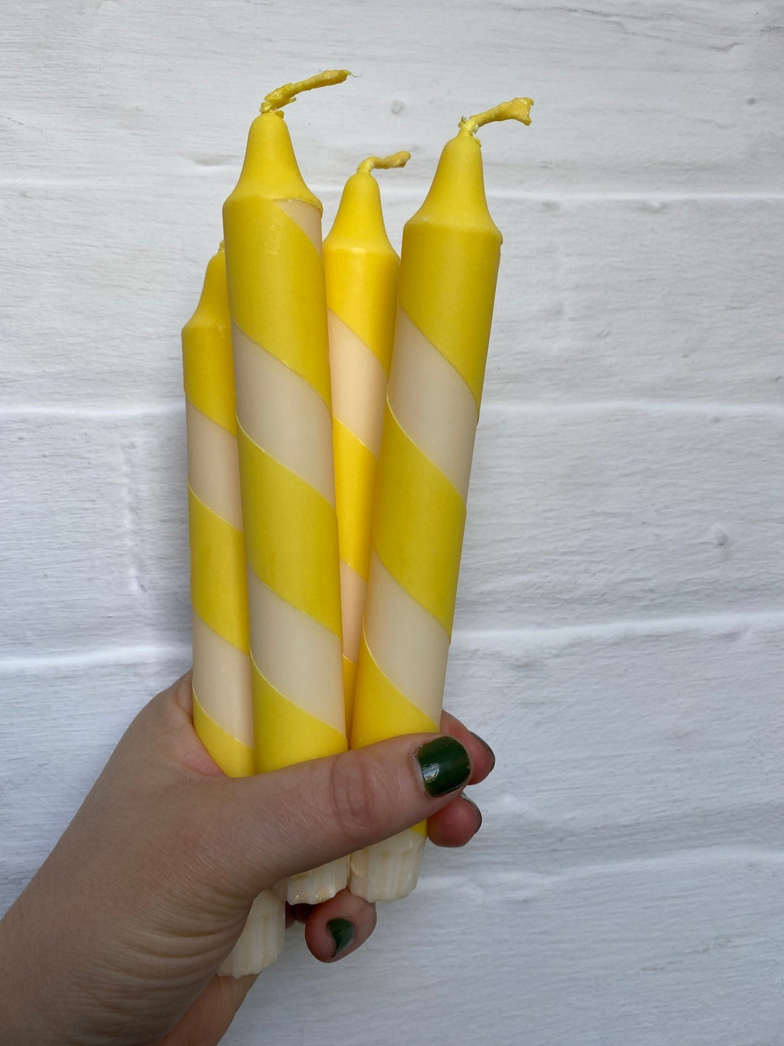 Yellow and Cream Helter Skelter Candle