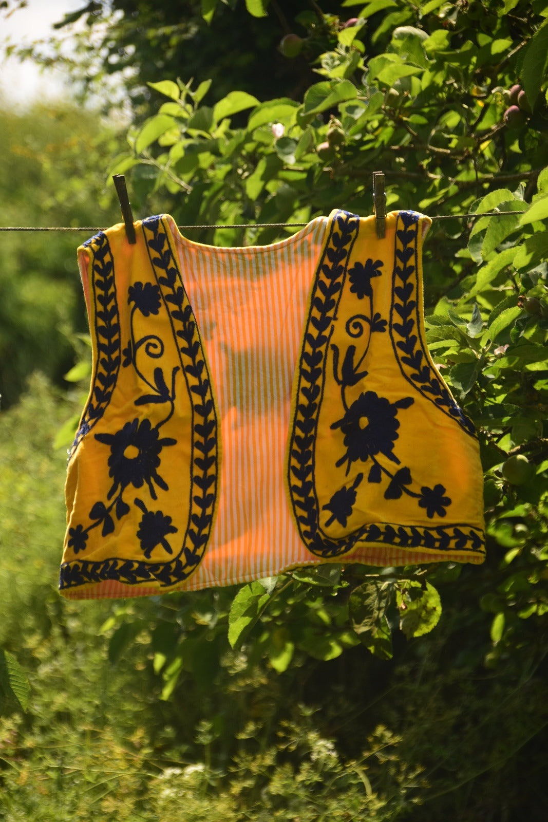 Reversible Cropped Waistcoat - Yellow