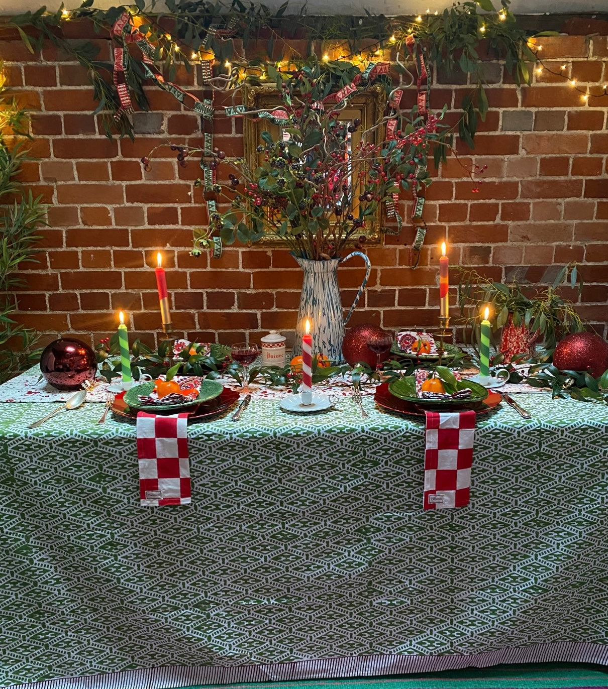 SECONDS Green Ladder Tablecloth
