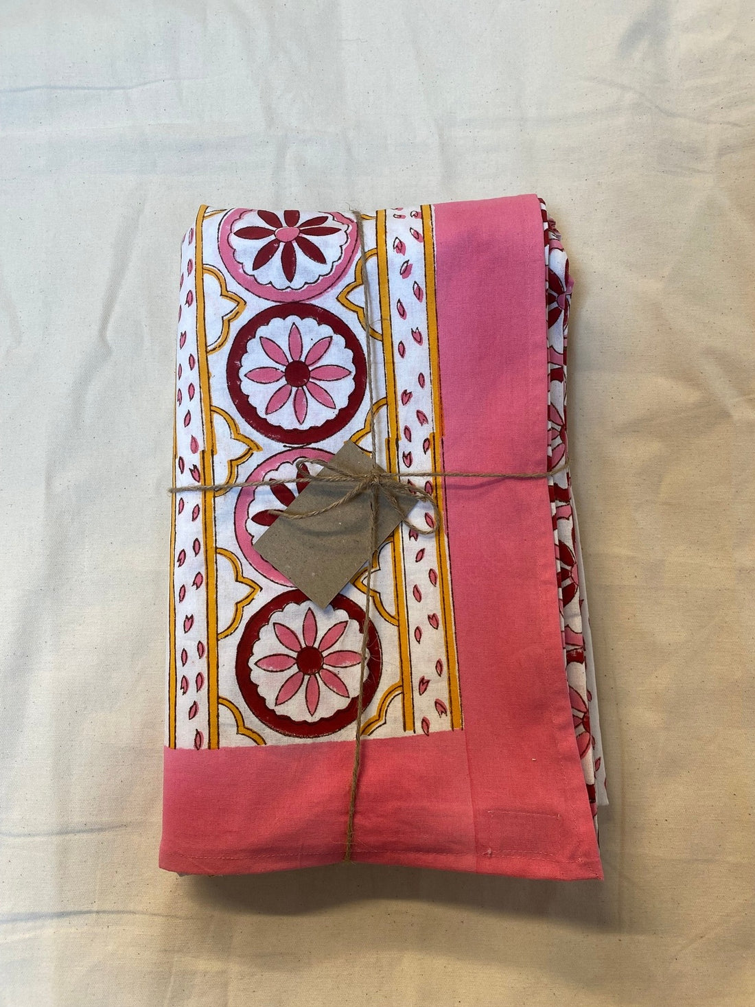 Sicilian Tablecloth - Pink, Red and Yolk