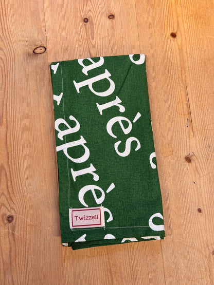 SECONDS Green &amp; White Après Napkin x 4