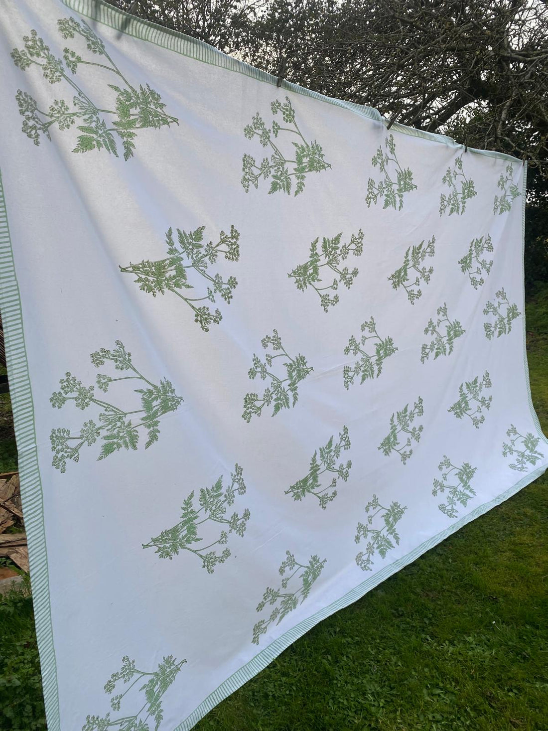 Sage Cow Parsley Tablecloth