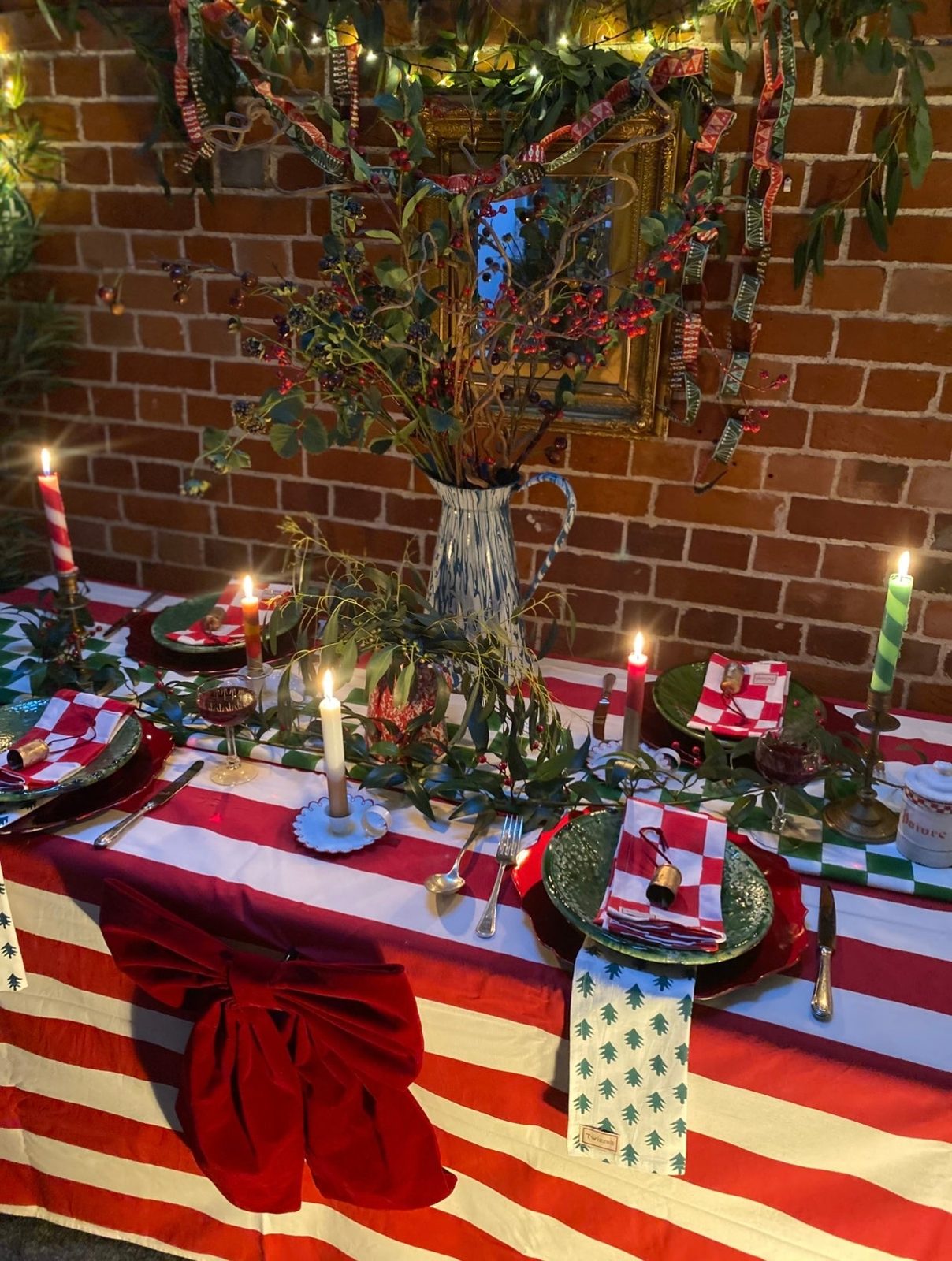 Red Stripe Tablecloth