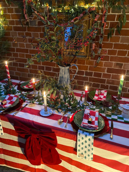 Red Stripe Tablecloth