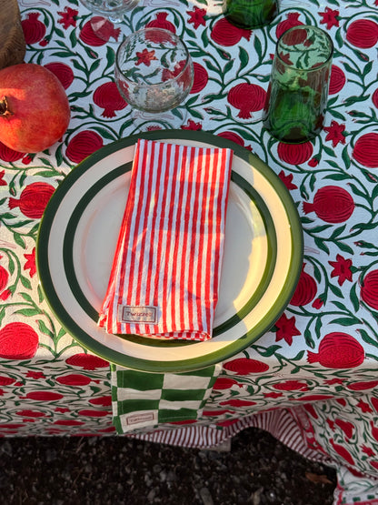 Red and White Pinstripe Napkin x 4