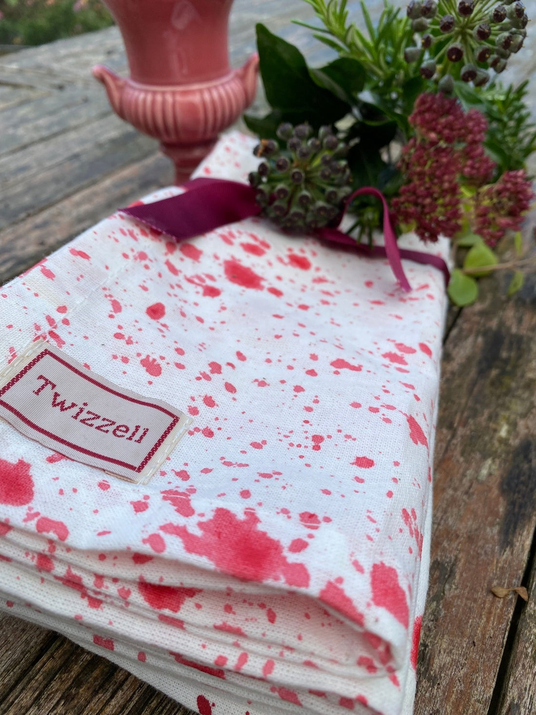 Pink Splatter Napkin x 4