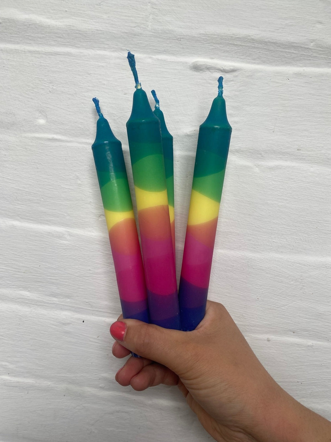 Rainbow Ombré Candle