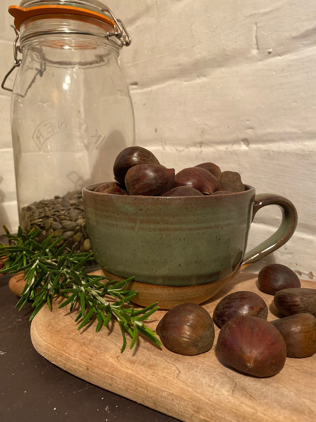 Big Huggy Mug - Sage and Brown