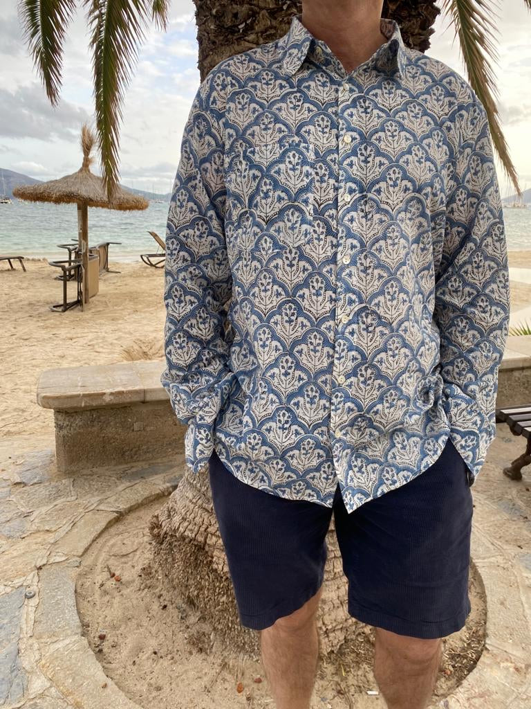 Classic Blue Geometric Shirt