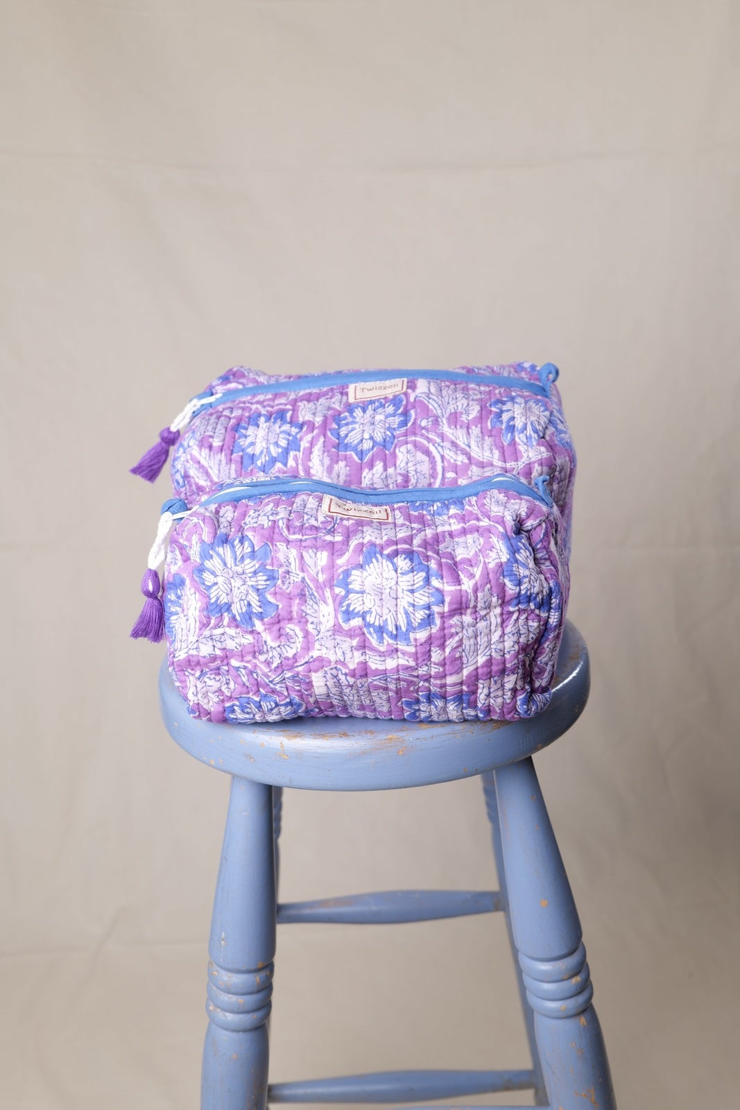 Quilted Wash Bag - Purple