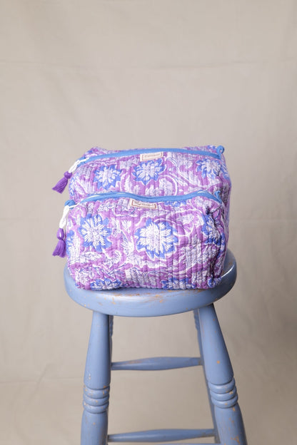 Quilted Wash Bag - Purple