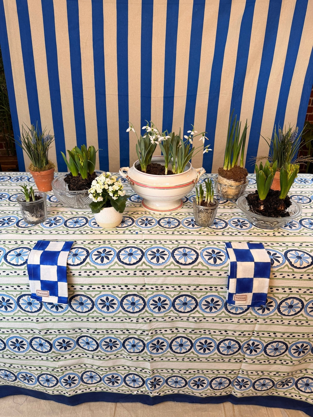 Sicilian Tablecloth - Blue and Green