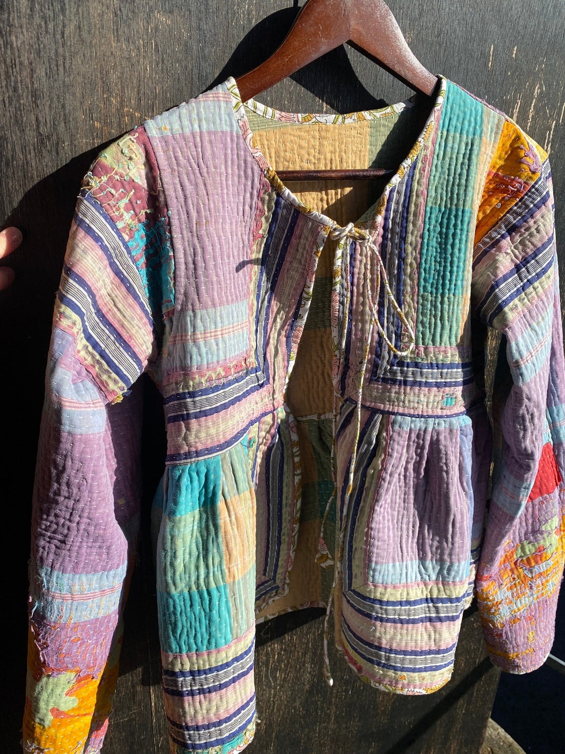 Reversible Cropped Kantha Jacket 7