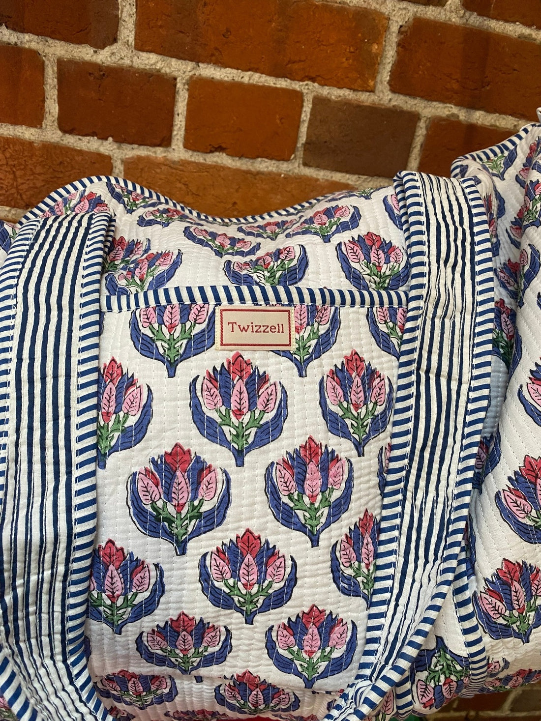 Indian Block Print XL Weekend Bag - Bright
