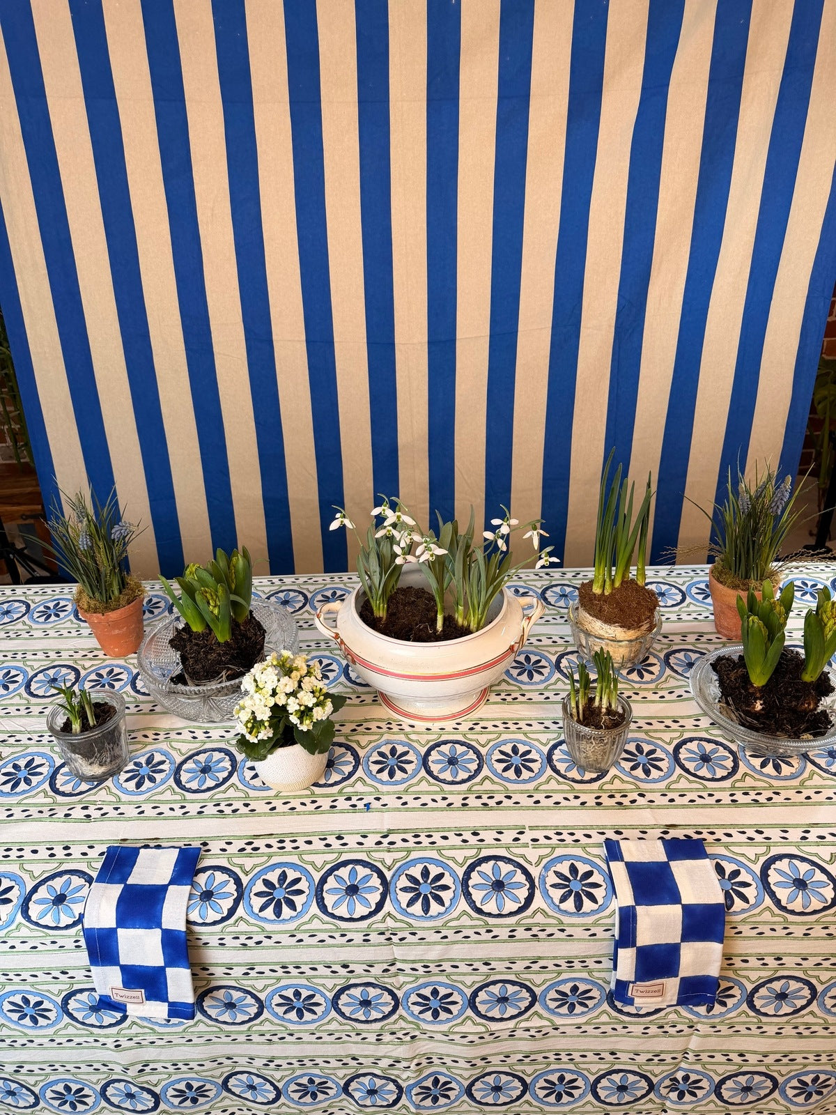 Sicilian Tablecloth - Blue and Green