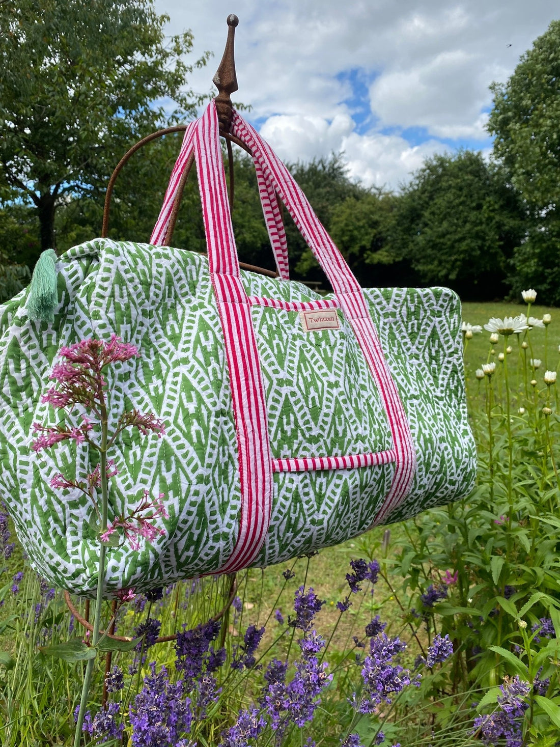 Indian Block Print Weekend Bag - Green