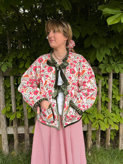 Liv Reversible Jacket - Poppy and Peach Reverse