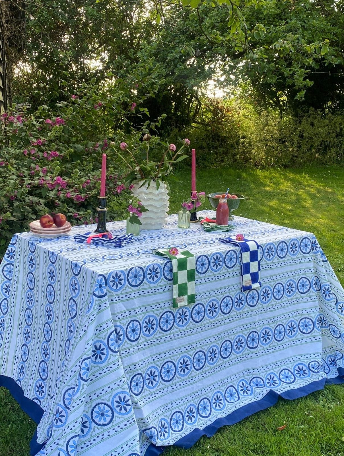 Sicilian Tablecloth - Blue and Green