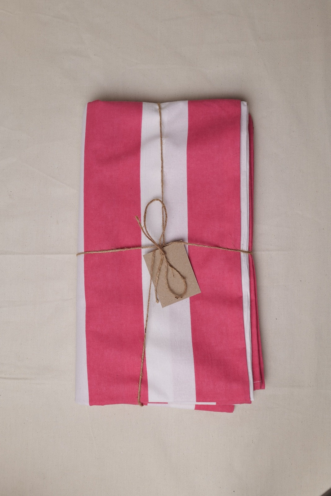 Coral Stripe Tablecloth