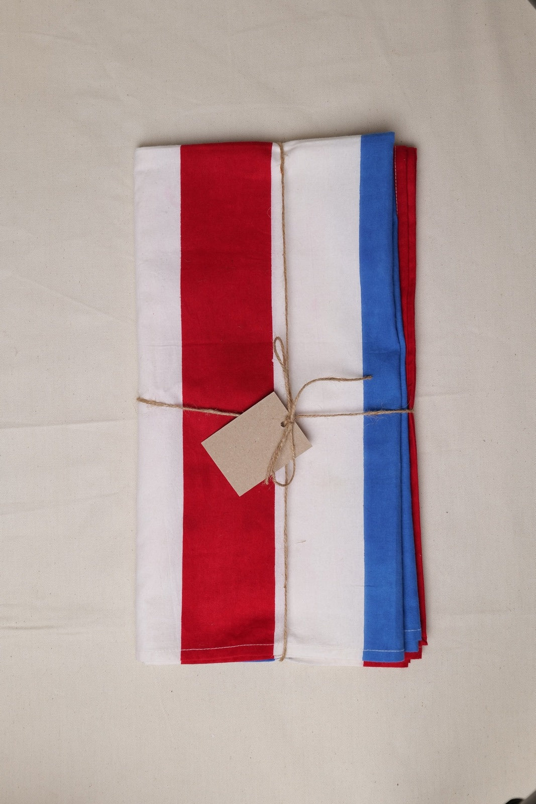 Red, Blue and White Stripe Tablecloth