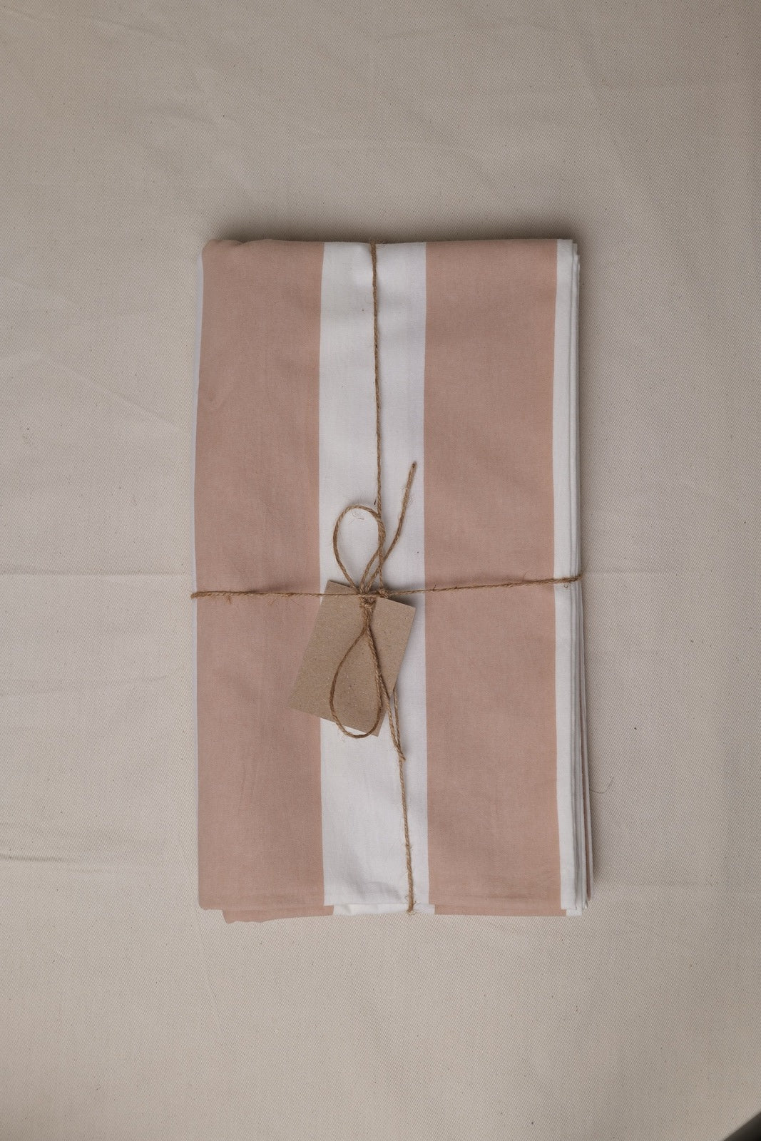 Beige Stripe Tablecloth